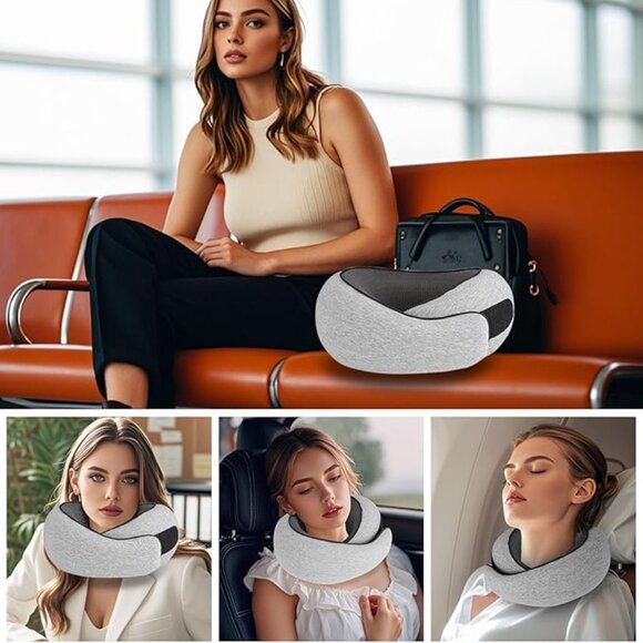 New Travel Pillow Neck Pillow Airplane Memory Foam Travel Neck Pillow - Picture 2 of 3